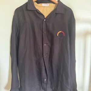 Unisex Black Shirt with Multicolor Embroidered Patch